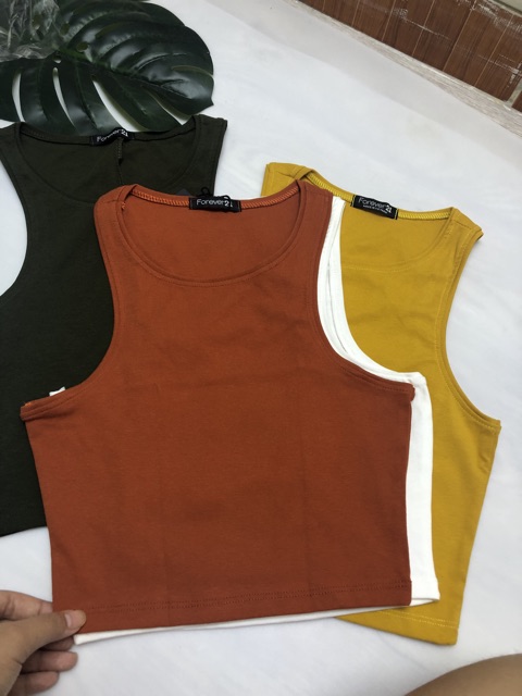 Áo Croptop body ba lỗ ngược trơn