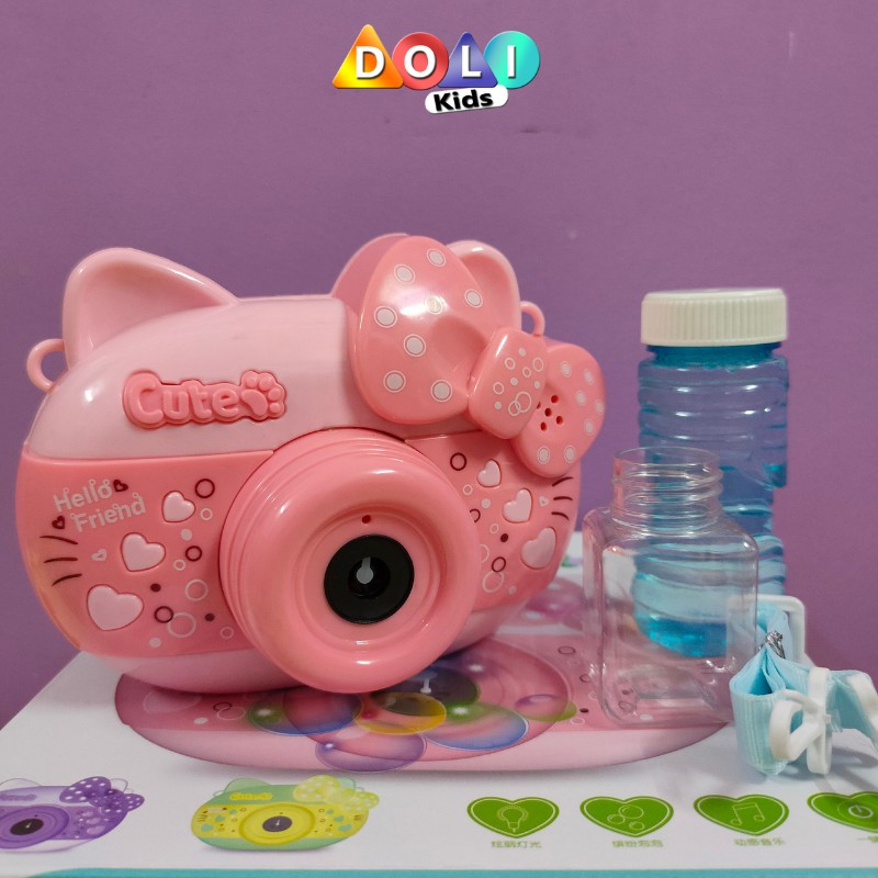 Máy chụp ảnh thổi bong bóng xà phòng chú heo phát nhạc Doli Kids