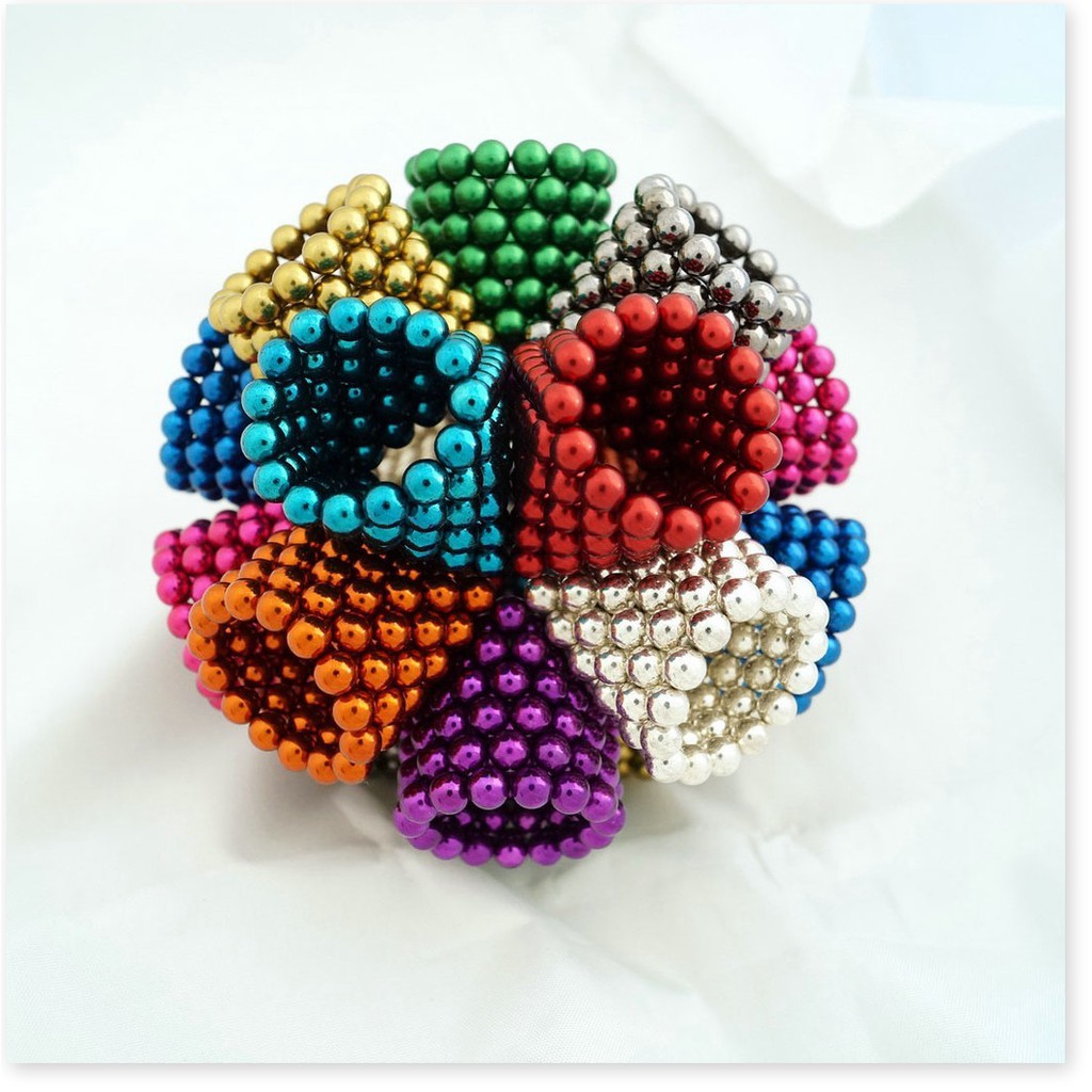 Nam châm bi 8 màu - Bucky ball 5mm (216 viên, 8 màu), Bi nam châm tròn - bucky ball 5mm 8 màu giúp tăng khả năng tư duy