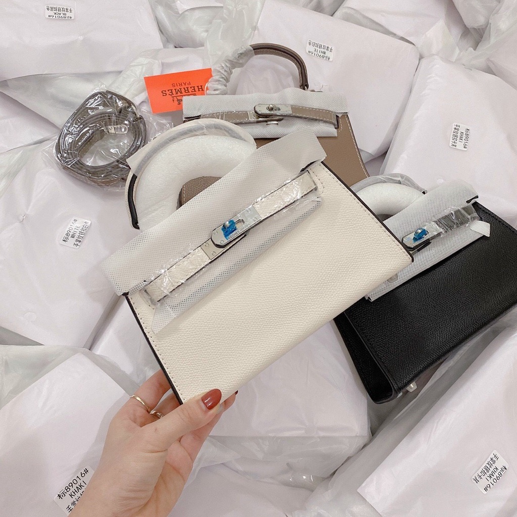 Video thật - Túi xách nữ chữ H dáng lùn size 19 tag bạc cực xinh nhiều màu đựng vừa điện thoại