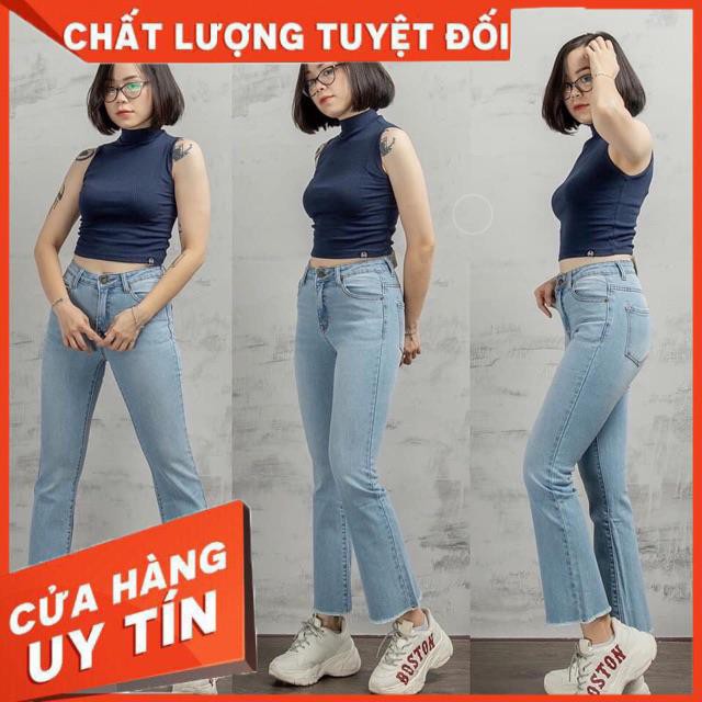 QUẦN JEANS LOE XANH TRƠN LƯNG CAO | BigBuy360 - bigbuy360.vn