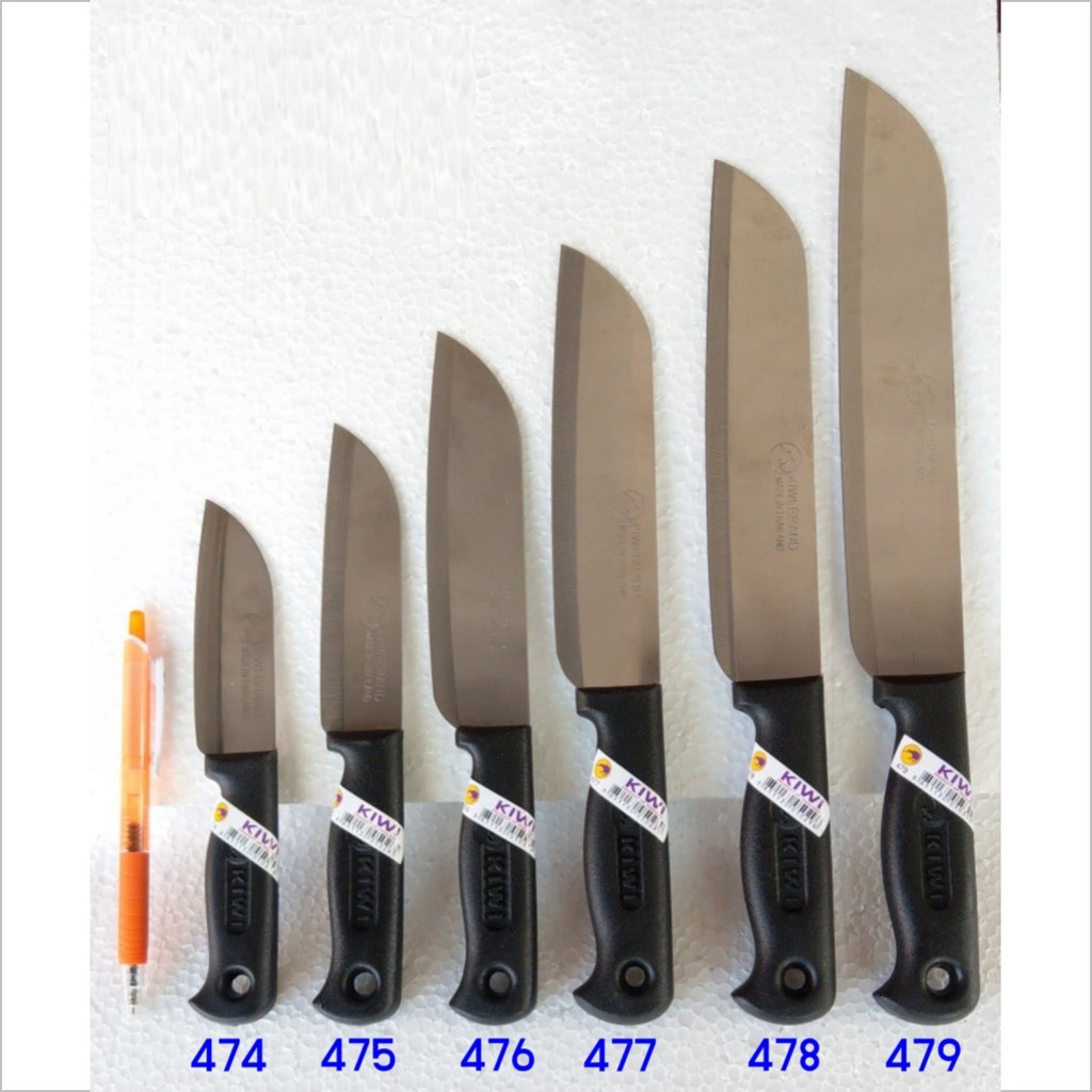 Dao Kiwi Thái Lan - dao Inox cán nhựa,Cán Gỗ đủ size, Siêu Sắc, Tem vạch đầy đủ made in Thái Lan