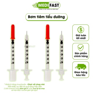 Bơm tiểu đường Insulin 1ml - Bơm kim - Xuất sứ Braun - Đã tiệt trùng