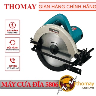 Máy cưa đĩa cắt gỗ cầm tay 5806 cưa gỗ chuyên dụng cắt mhựa, mika, gạch dùng cắt thẳng, cắt nghiêng 45 độ