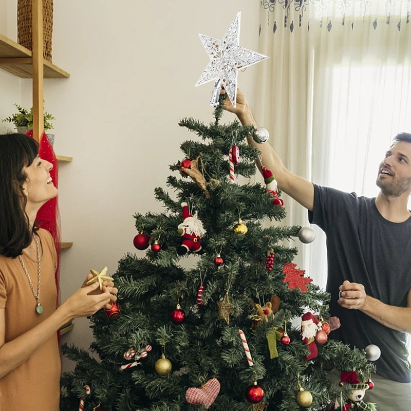 1 Ngôi Sao Lấp Lánh 25cm Trang Trí Cây Thông Giáng Sinh Năm Mới