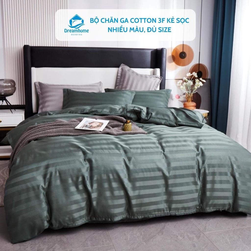 Bộ chăn ga gối cotton 3f, chăn ga gối đẹp dùng cho khách sạn nhà nghỉ
