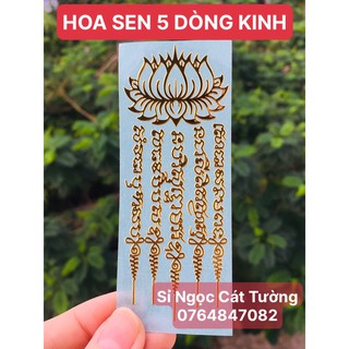 Linh phù hoa sen 5 dòng thái lan - trợ tình duyên tài lộc và bình an hộ thân dán điện thoại để bóp ví - đã chú