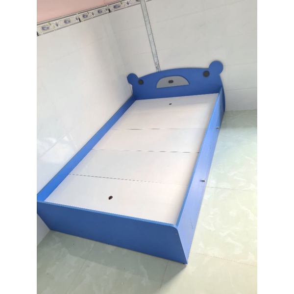 👨‍👩‍👧‍👦 Ảnh thật 👨‍👩‍👧‍👦 giường gấu cho bé - giường gấu 1m2x2m, 2 học kéo Trắng, Hồng, Xanh Kích #xuongnoithat.hcm
