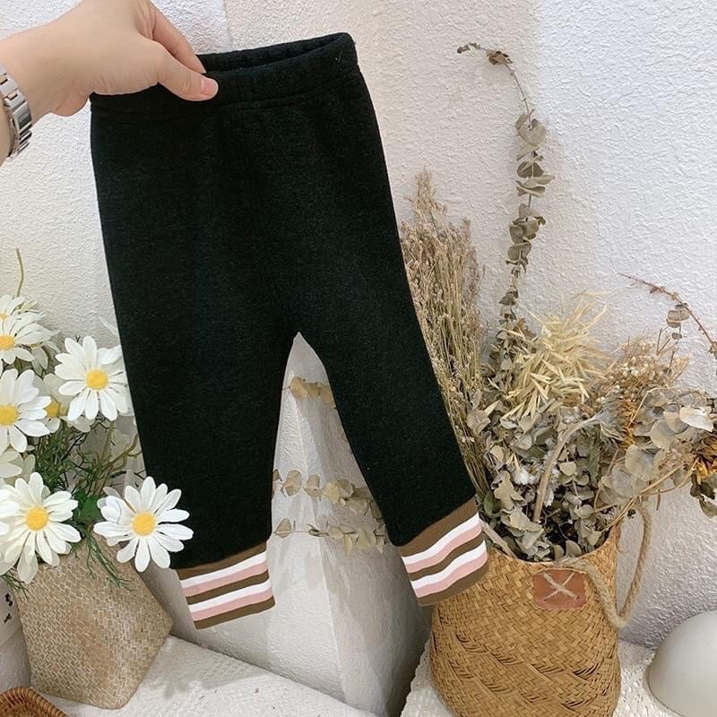 Quần legging Quảng Châu lót nỉ siêu ấm Unisex cho bé 9-22kg