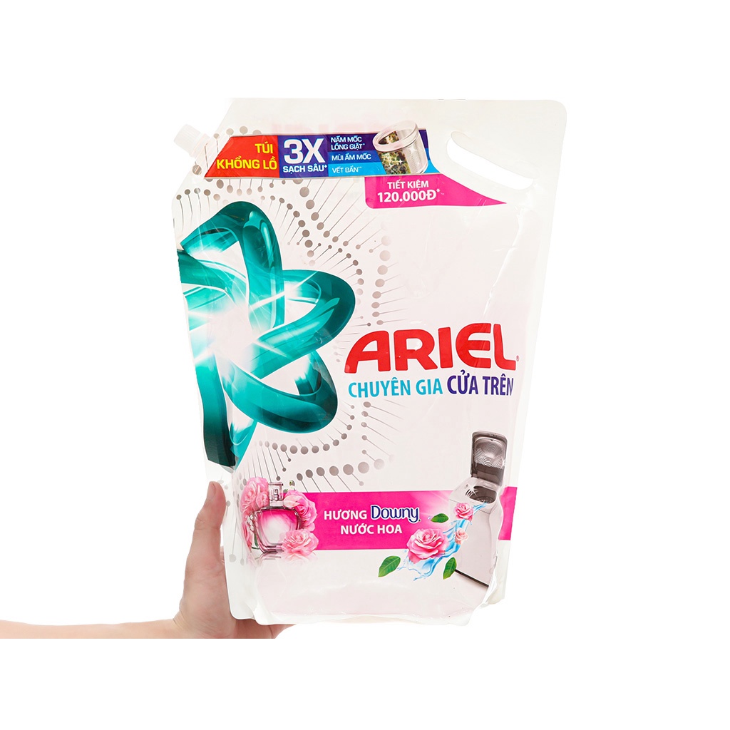 Nước giặt Ariel hương downy túi 1.8KG/ 3.2KG  - nước giặt Airel Matic dành cho máy giặt cửa trên, cửa trước giặt tay