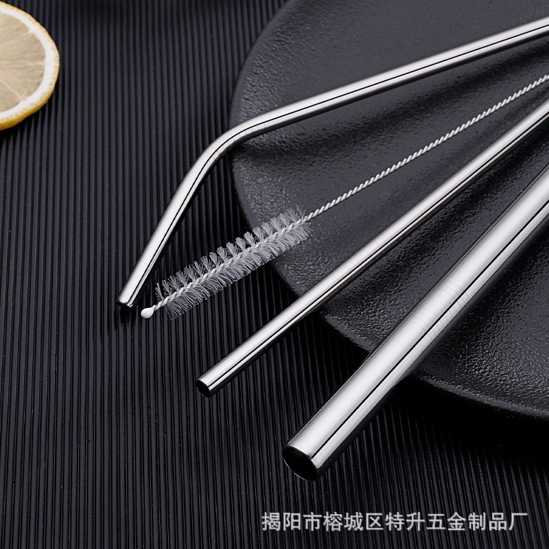 Bộ 4 ống hút inox 304 thép không gỉ , tái chế sử dụng thân thiện với môi trường
