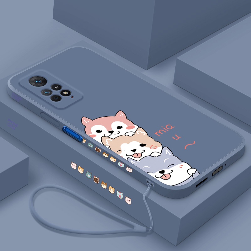 Ốp Điện Thoại Silicon Họa Tiết Hoạt Hình Dễ Thương Kèm Dây Đeo Cho Redmi note 11 note 11s note 11 pro