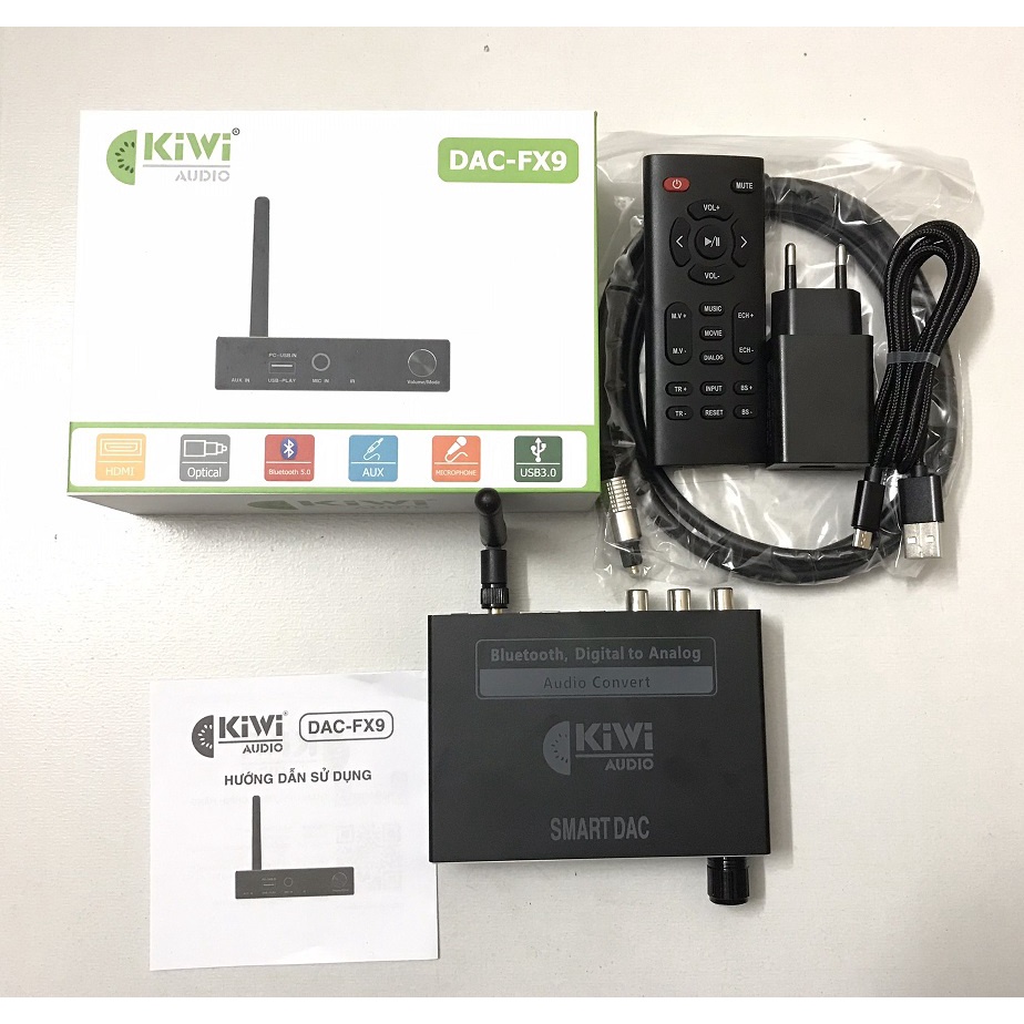 DAC Kiwi FX9 Bộ chuyển đổi tín hiệu âm thanh số, tích hợp cổng micro, bảo hành 12 tháng