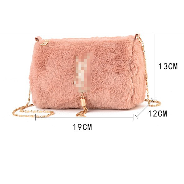 Túi Đeo Chéo Phối Lông B1024