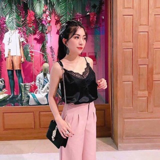 Set áo voan viền ren quần dài
