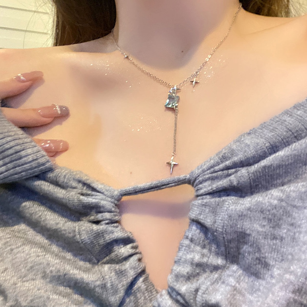 Vòng cổ Mặt Ngôi Sao Đính Đá Xanh Dương Thời Trang