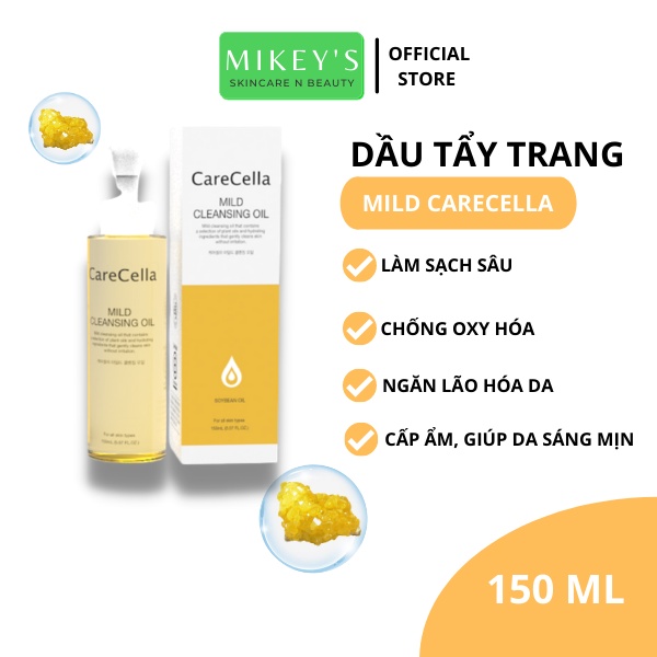 Dầu tẩy trang cho DA DẦU Carecella Mikeybeauty92 cho cả Da Dầu Mụn, Da Nhạy Cảm dịu nhẹ Hàn Quốc (150 ml)