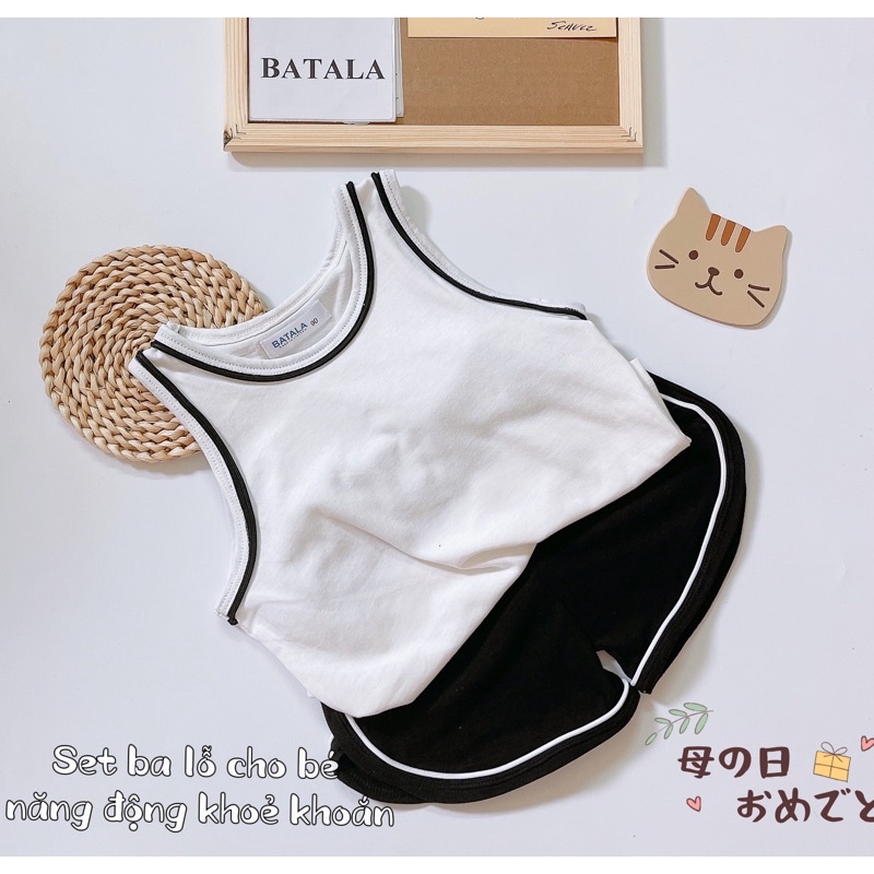 Bộ ba lỗ trẻ em Batala kids, bộ sát nách cotton cho bé trai và bé gái mùa hè thoáng mát thoải mái bé từ 1-6 tuổi