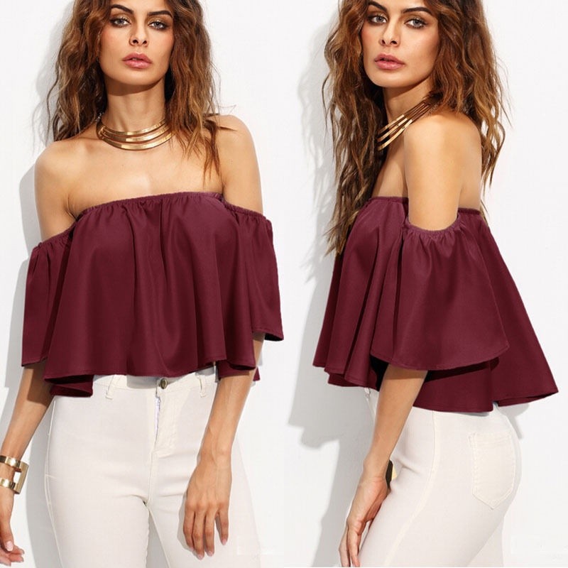 Áo croptop nữ thiết kế lệch vai thời trang  | BigBuy360 - bigbuy360.vn