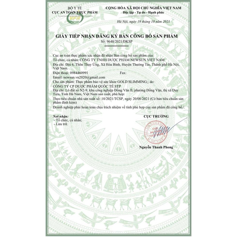 Giảm cân Enzyme rau củ quả GOLD SLIMMING an toàn, thành phần tự nhiên