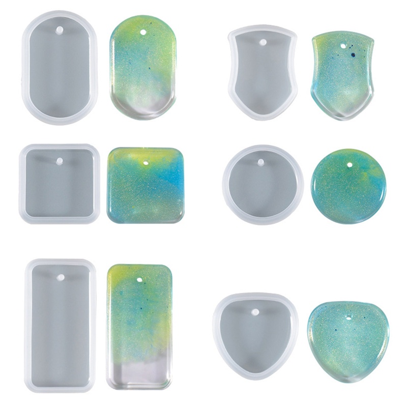 Khuôn Silicone Làm Móc Khóa Resin Epoxy DIY Kiểu Hình Học Bất Đối Xứng