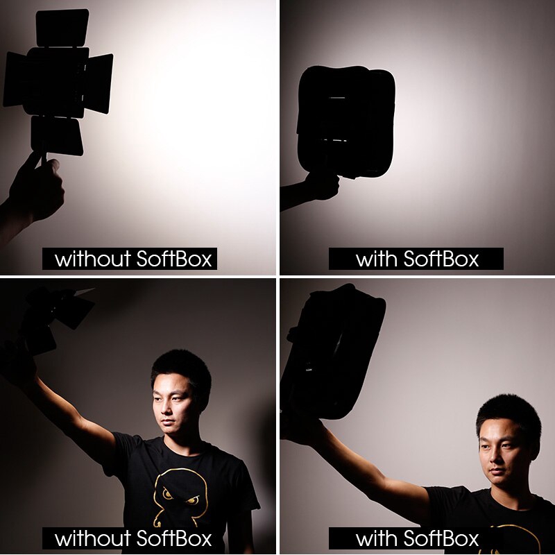 SB600 / SB300 Studio Softbox Diffuser cho YONGNUO YN600L II YN900 YN300 YN300 III Air Led Đèn chiếu sáng Bảng điều chỉnh có thể gập lại mềm Lọc