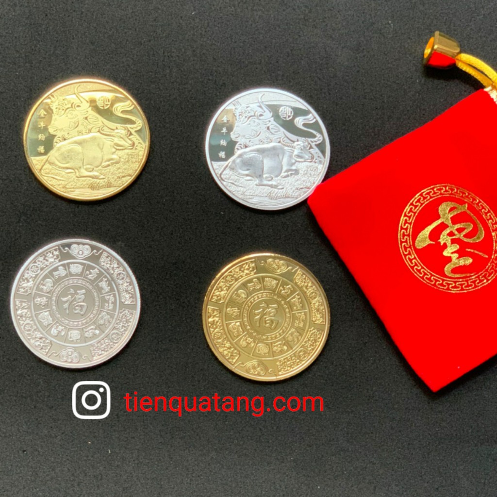 Đồng Xu Hình Con Trâu Mạ Vàng Bạc Lưu Niệm Của Đài Loan | BigBuy360 - bigbuy360.vn