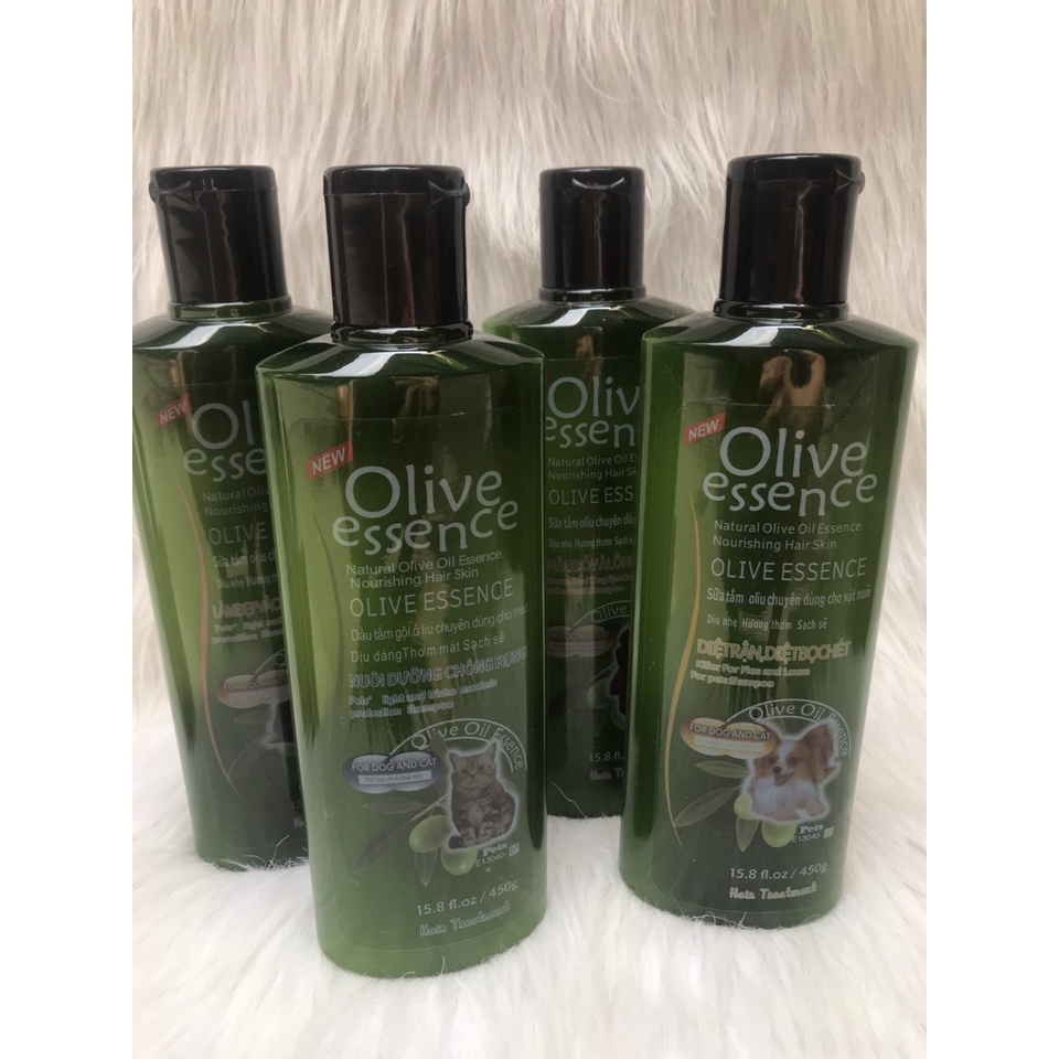 Sữa tắm Olive Essence 450ml dành cho chó và mèo mềm mượt lông thơm lâu, khử mùi hôi