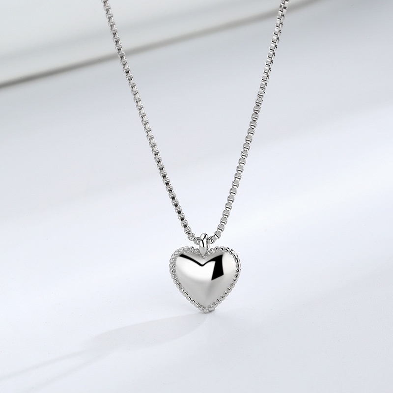 Vòng cổ kim loại mặt hình trái tim phong cách Hàn Quốc thanh lịch thời trang cho nữ