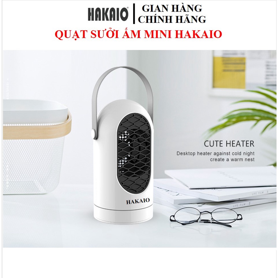 Quạt sưởi ấm mini Hakaio Công Suất 400W Với 2 Cấp Độ Dùng Cho Phòng Diện Tích 20m bảo hành 6 tháng