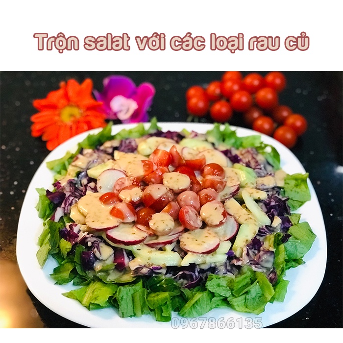 Nước xốt Nước chấm mè rang Kewpie chai 210ml - 500ml - Ăn kèm với rong nho và salad rau