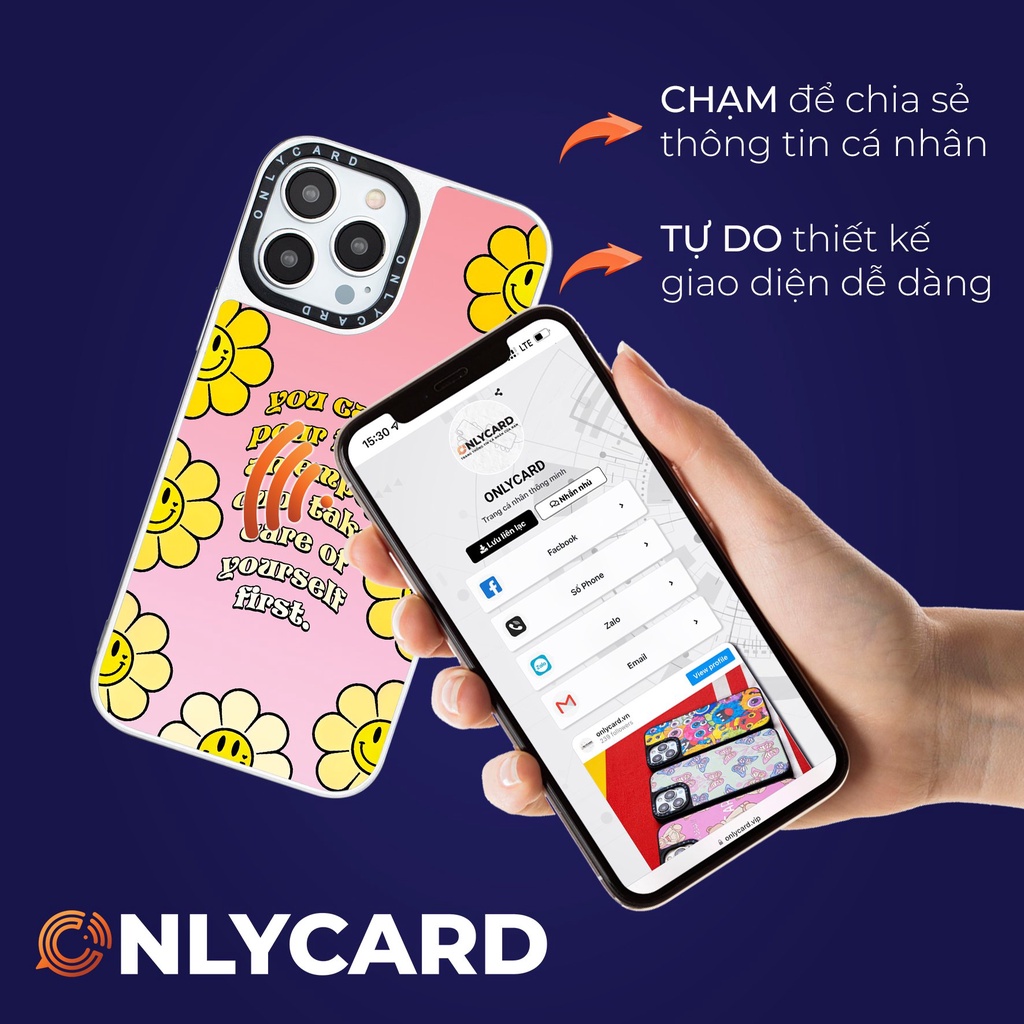 Ốp lưng thông minh ONLYCARD_SUN FLOWER PINK_46/Dành cho các dòng IPhone 7/7plus/8/8plus/x/xr/xs/11/12/13/pro/promax