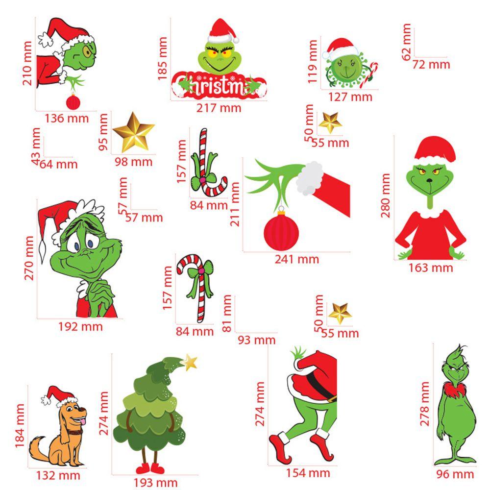 Set 8 Miếng Dán Cửa Kính Tự Dính Trang Trí Giáng Sinh Năm Mới