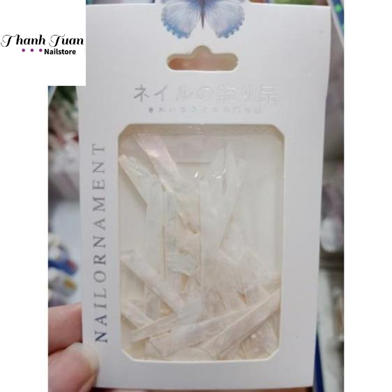 Túi Xà Cừ Trắng Dài - Ngắn Đính Móng - Phụ Kiện Đồ Nail