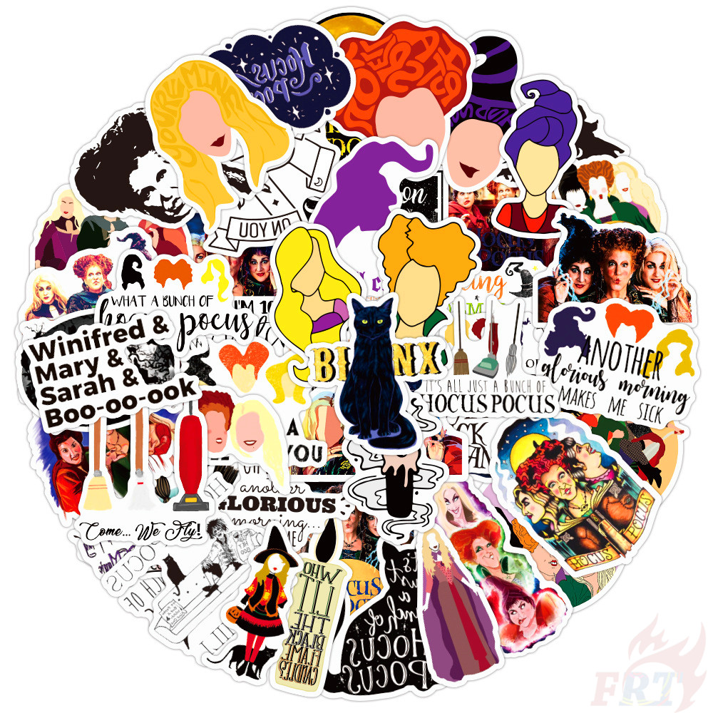 ❉ Hocus Pocus Series 01 Stickers ❉ 50Pcs/Set Funny Witch Winifred Mary Sarah Waterproof DIY Decals Doodle Stickers