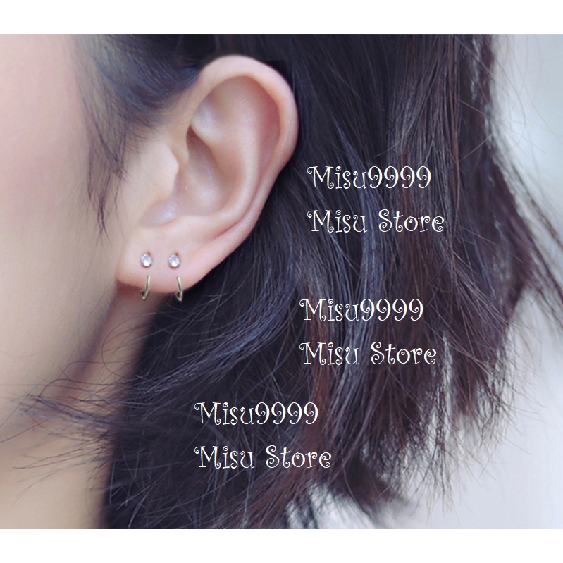 Khuyên titan ft vòng 1/3 cirlce đính kim