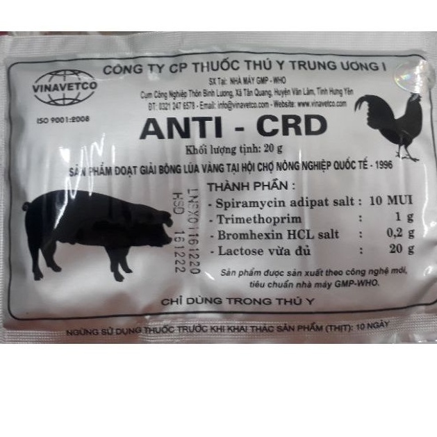 Đặc trị hen gà, khẹc vịt, CRD ở gà, vịt