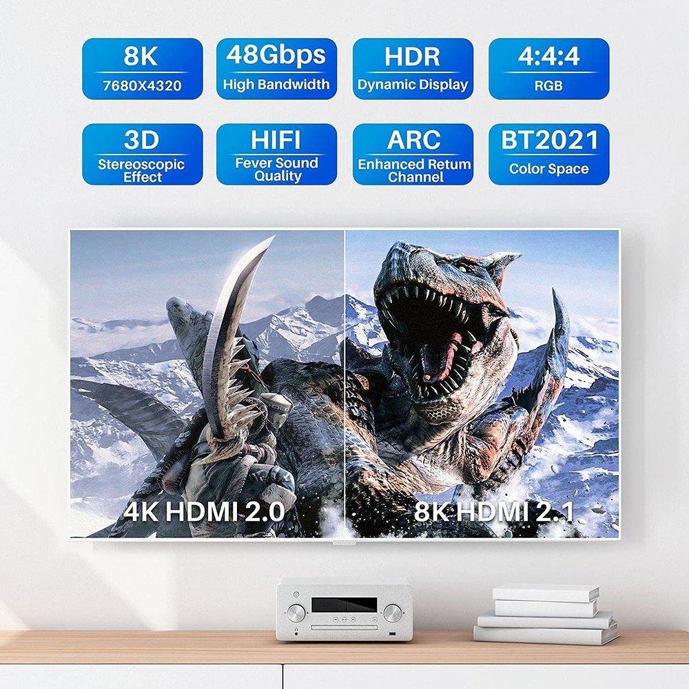 MYRONGVN Dây CáP HDMI 48Gbps 1m / 1.5m / 3m / 5m Chuyên DụNg Cho MáY ChiếU PS5 PS4