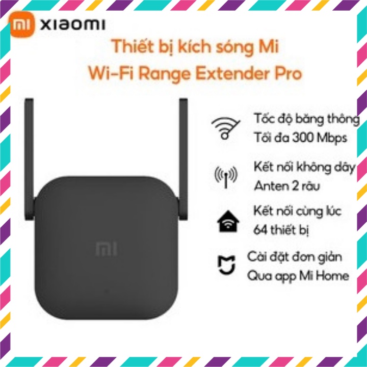 Kích sóng wifi Xiaomi Repeater Pro 2 râu ăng ten, phát xuyên tường, thu phát mở rộng, khuếch đại băng tần rộng