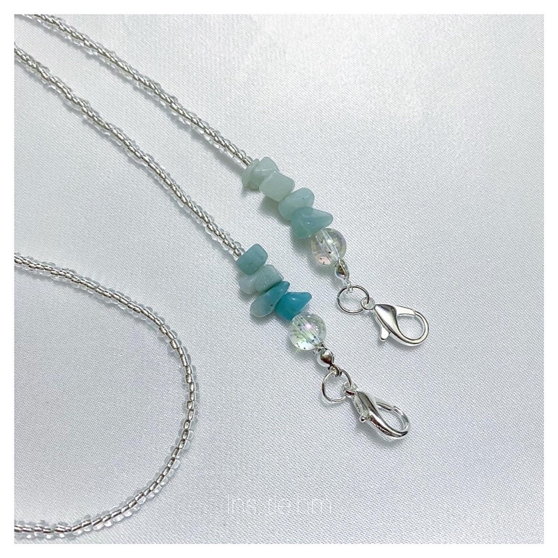 Dây đeo khẩu trang hạt đá sắc xanh ngọc Mask Straps