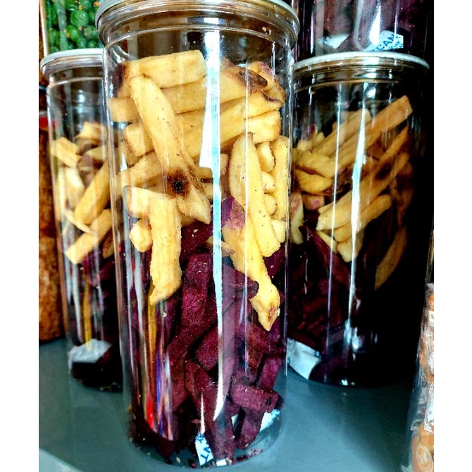 KHOAI LANG SỢI SẤY GIÒN MIX 2 VỊ LON PET 300GR