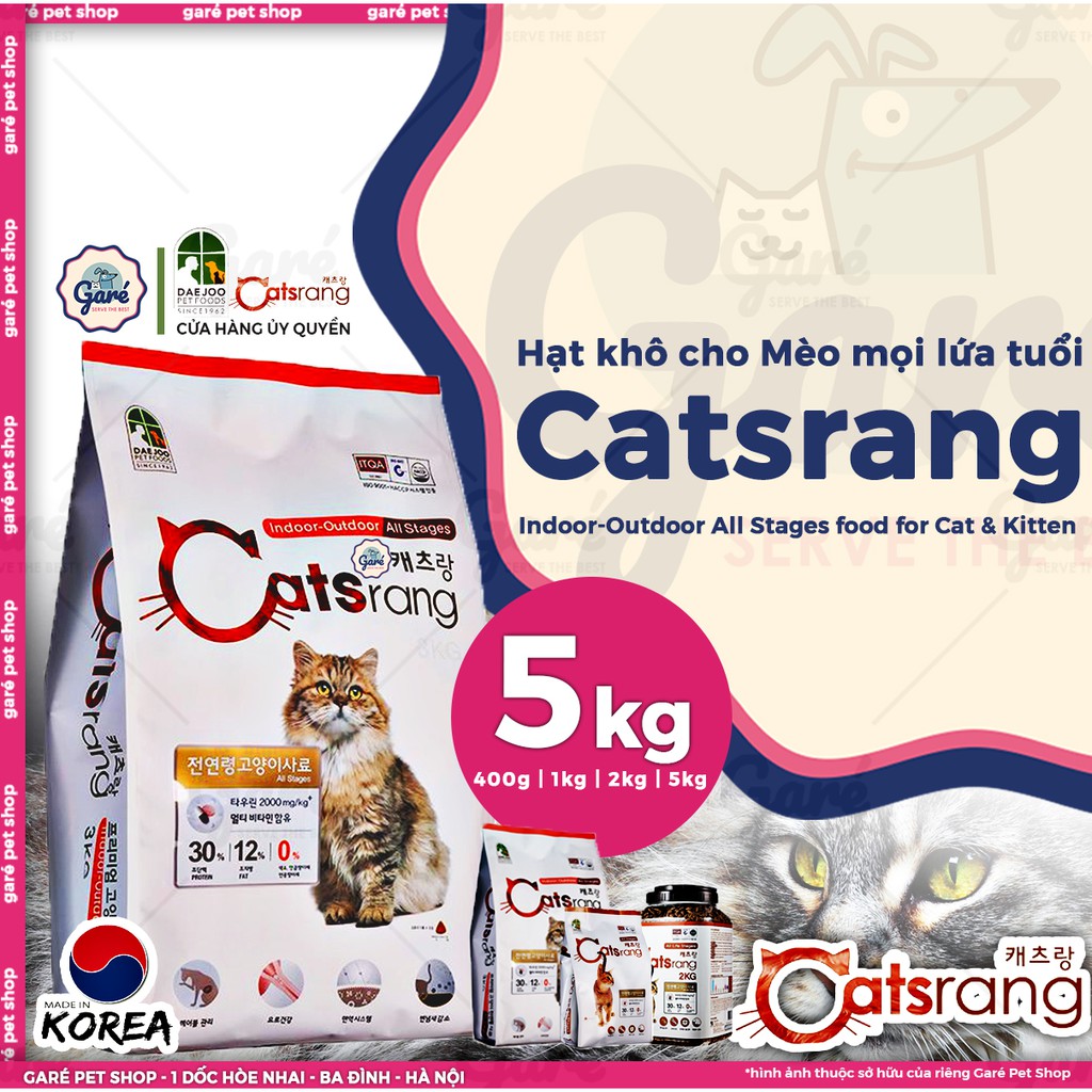 [Mã PET0303 giảm 8% đơn 300K] 5kg - Thức ăn Ha t Catsrang dành cho Mèo Bán chạy số 1 tại Hàn Quốc thumbnail