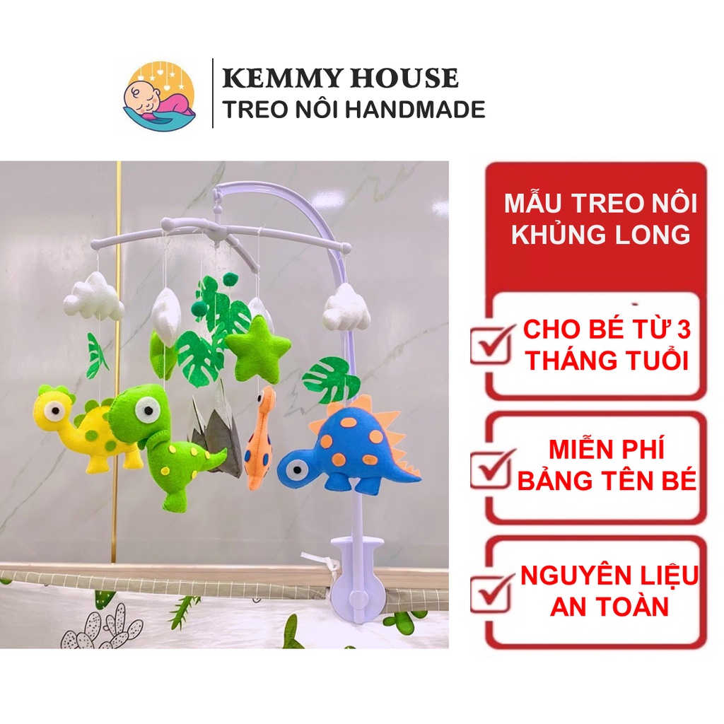 Mẫu treo nôi handmade khủng long kỉ Jura