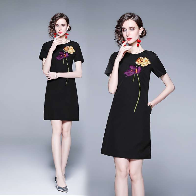 Đầm Midi Thêu Họa Tiết Thanh Lịch Chất Lượng Cao Thời Trang Xuân Hè Cho Nữ