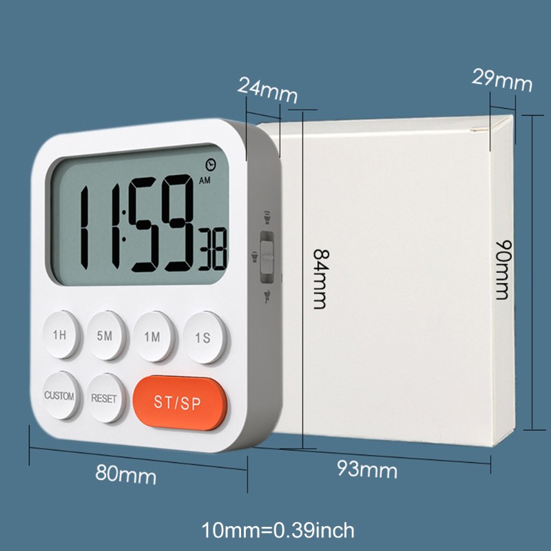 ESP Kitchen Magnetic Clock Timer Large Screen Digital Display Countdown Loud Time Management Alarm Clock Interval Timing