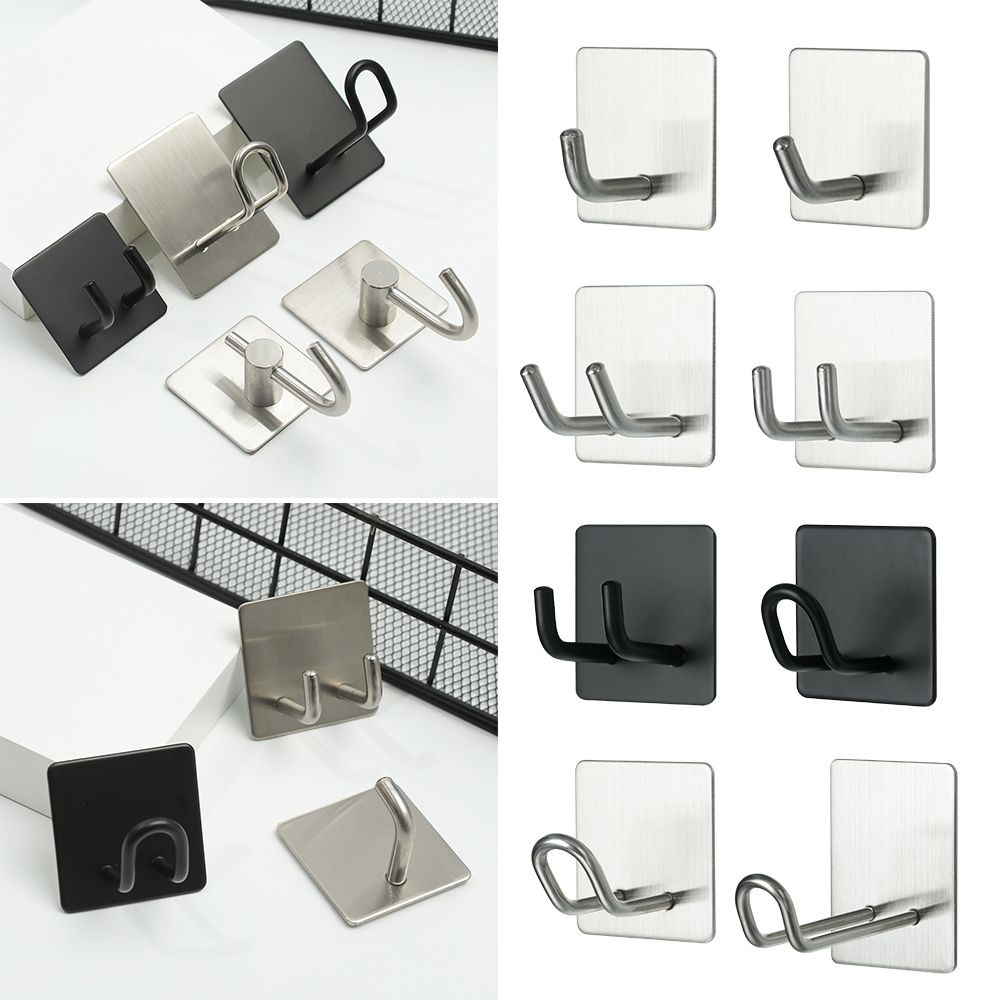 Móc Treo Đồ Dán Tường Bằng Thép Không Gỉ Tiện Dụng Cho Nhà Bếp / Phòng Tắm Giá Đỡ