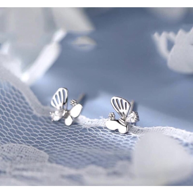 BÔNG TAI HÌNH BƯỚM CỰC XINH CHO BẠN NỮ- KHUYÊN BẠC TA