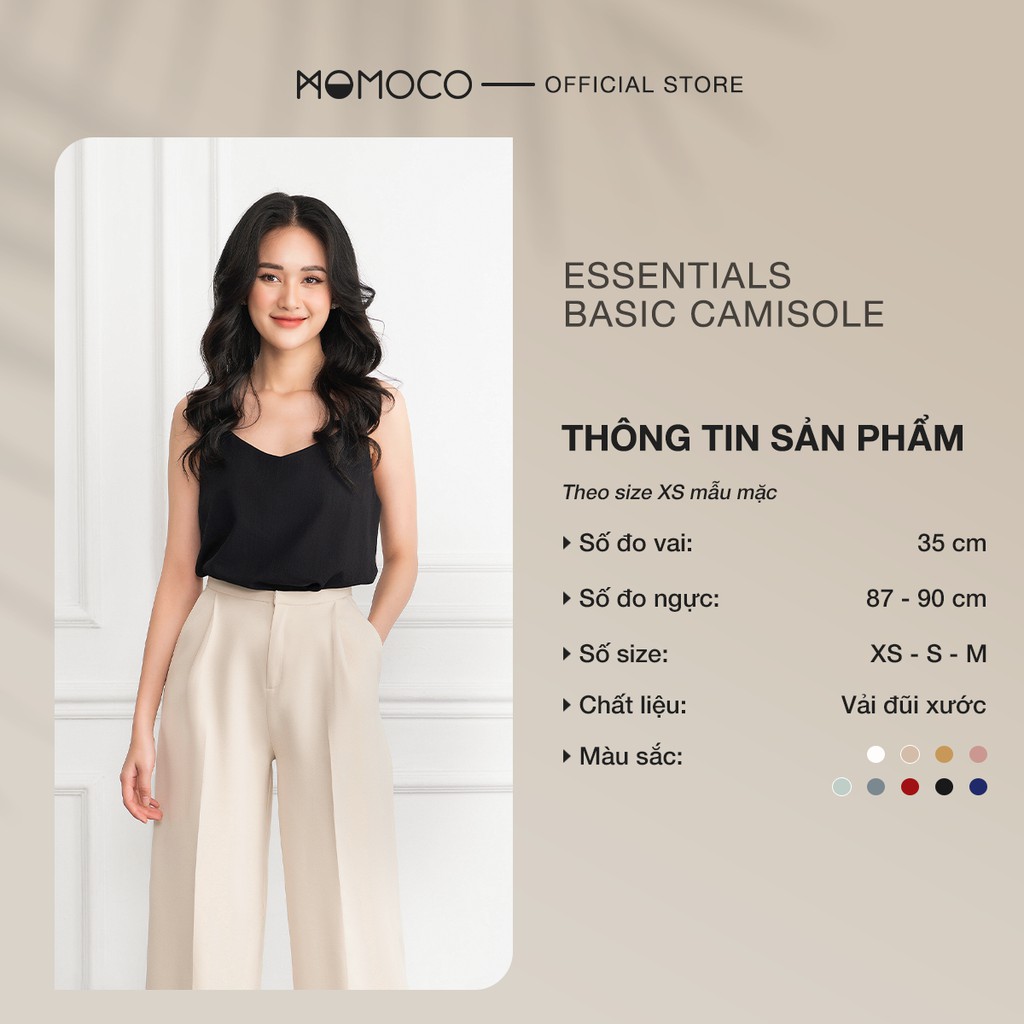 Áo Hai Dây Nữ MOMOCO ESSENTIALS Basic Camisole Chất Đũi Xước Mềm Mại - M2778 | BigBuy360 - bigbuy360.vn