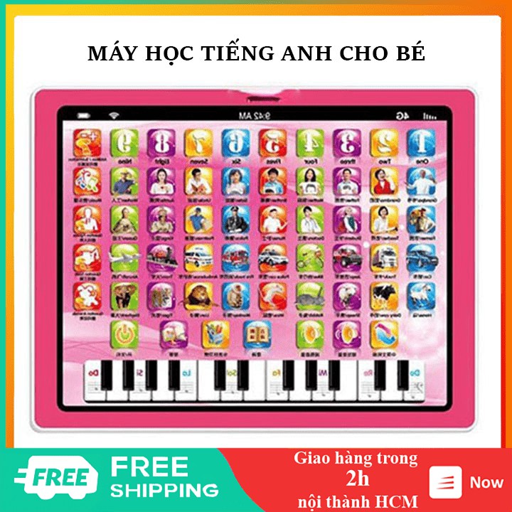 Máy học tiếng anh🤗 Freeship 🤗 Máy tính bảng đồ chơi học tiếng anh có đàn piano phù hợp cho bé dưới 7 tuổi - TE0217