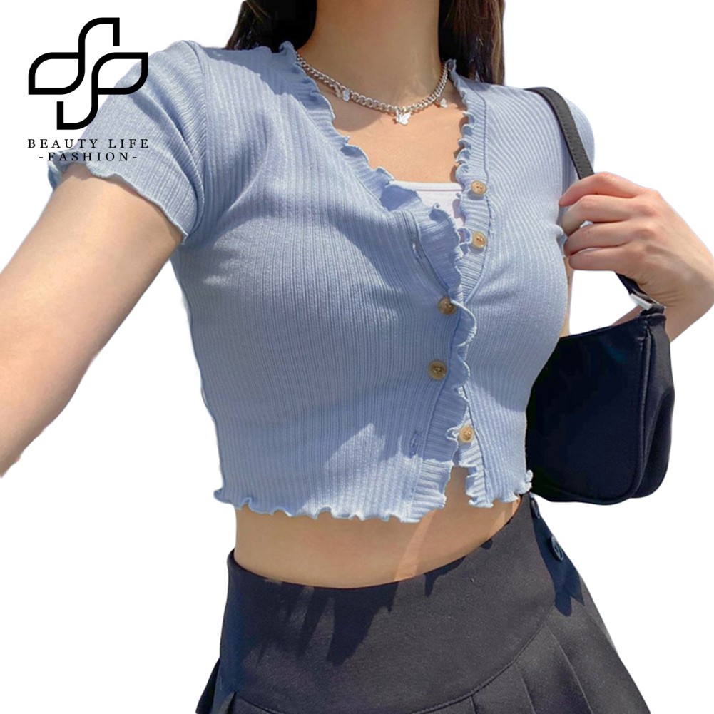 Áo Nữ Tay Dài Cổ Chữ V Thời Trang Quyến Rũ